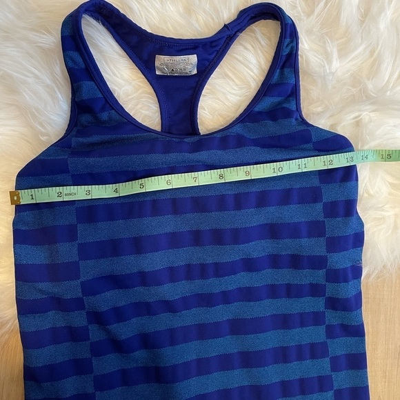 𝅺Athleta Blue Striped Workout Top - Picture 8 of 10